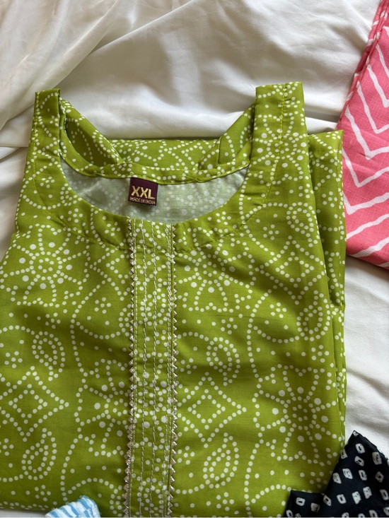 Dresses & Skirts - Green Printed Silk Indian Kurti XXL
